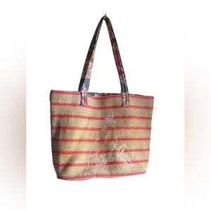 Vera Bradley Large Beach Tote Bag Costal Paradise Pattern EUC
